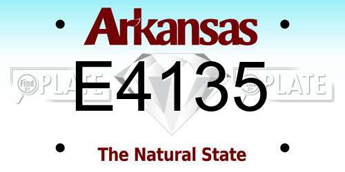 E4135 Arkansas License Plate