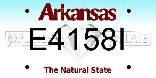 E4158I Arkansas License Plate