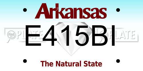 E415BI Arkansas License Plate