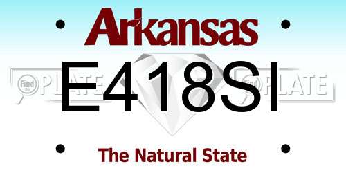E418SI Arkansas License Plate