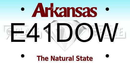 E41DOW Arkansas License Plate