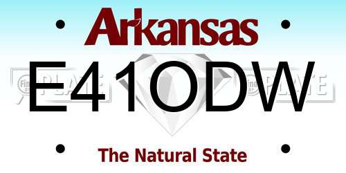 E41ODW Arkansas License Plate