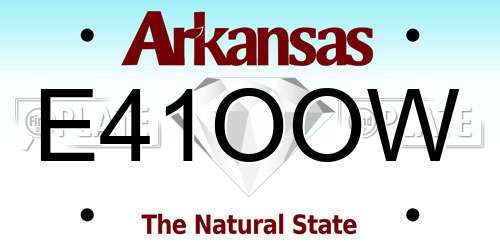 E41OOW Arkansas License Plate