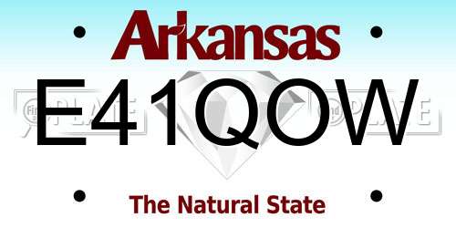 E41QOW Arkansas License Plate