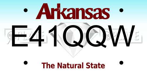 E41QQW Arkansas License Plate