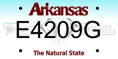 E4209G Arkansas License Plate