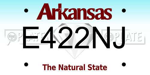 E422NJ Arkansas License Plate