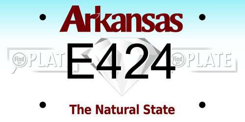 E424 Arkansas License Plate