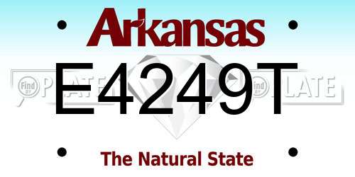 E4249T Arkansas License Plate
