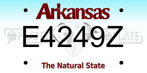 E4249Z Arkansas License Plate