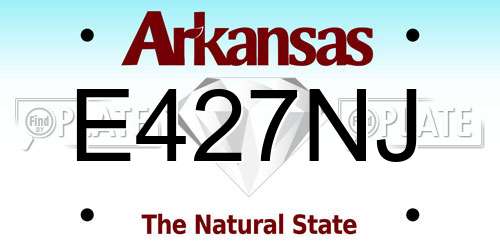 E427NJ Arkansas License Plate