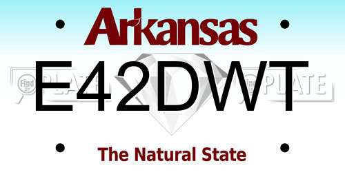 E42DWT Arkansas License Plate