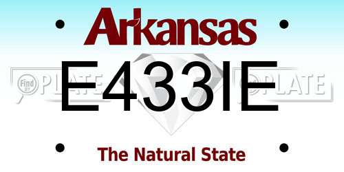 E433IE Arkansas License Plate