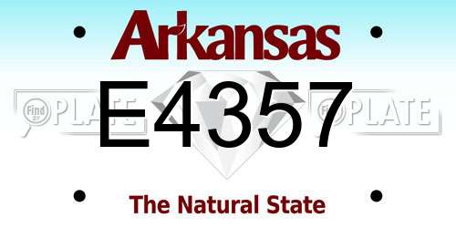 E4357 Arkansas License Plate