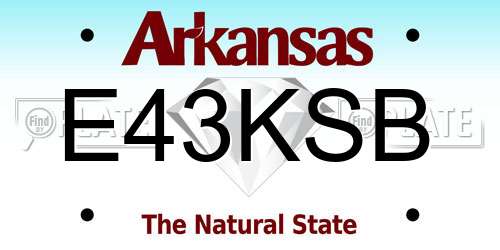 E43KSB Arkansas License Plate