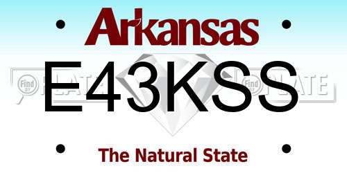 E43KSS Arkansas License Plate