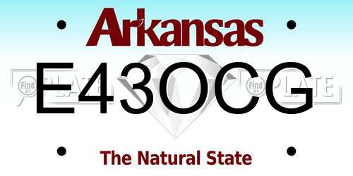 E43OCG Arkansas License Plate