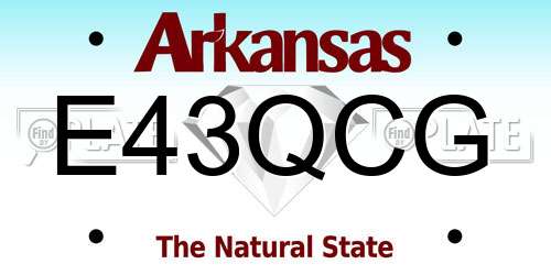 E43QCG Arkansas License Plate