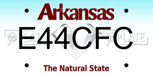 E44CFC Arkansas License Plate