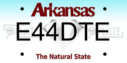 E44DTE Arkansas License Plate