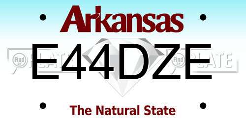E44DZE Arkansas License Plate