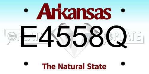 E4558Q Arkansas License Plate