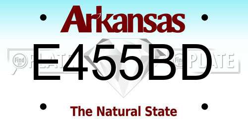 E455BD Arkansas License Plate