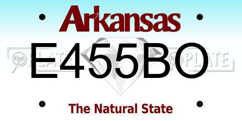 E455BO Arkansas License Plate