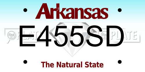 E455SD Arkansas License Plate