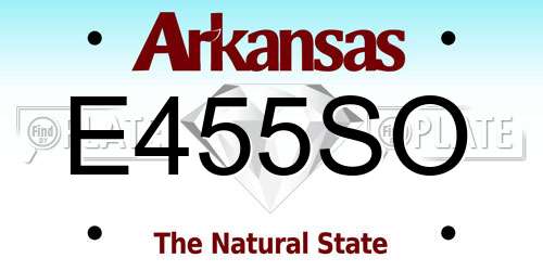 E455SO Arkansas License Plate