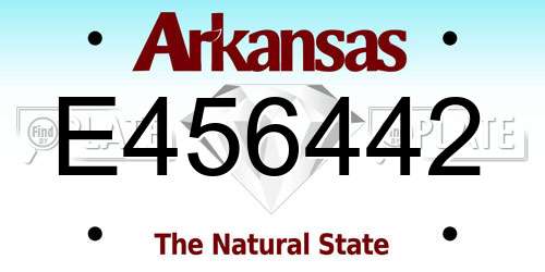 E456442 Arkansas License Plate