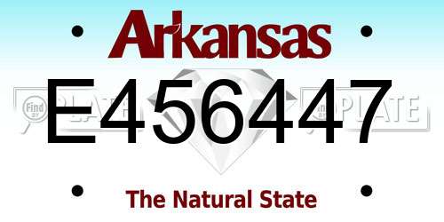 E456447 Arkansas License Plate