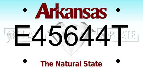 E45644T Arkansas License Plate