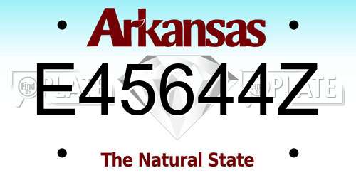 E45644Z Arkansas License Plate