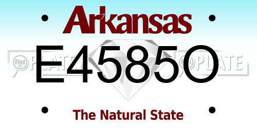 E4585O Arkansas License Plate