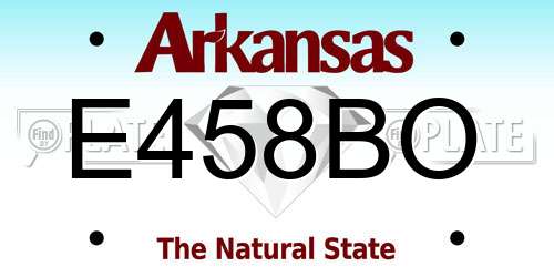 E458BO Arkansas License Plate
