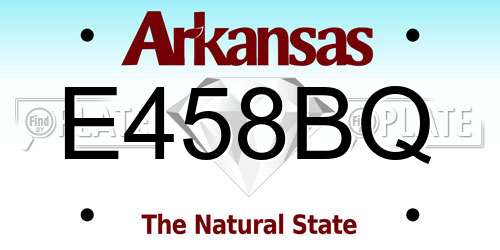 E458BQ Arkansas License Plate
