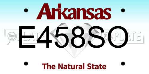 E458SO Arkansas License Plate