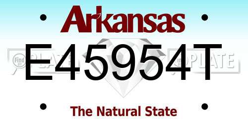 E45954T Arkansas License Plate