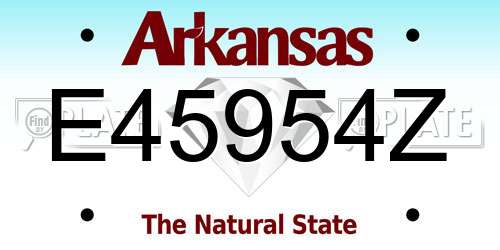 E45954Z Arkansas License Plate