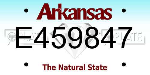 E459847 Arkansas License Plate