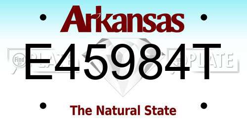 E45984T Arkansas License Plate