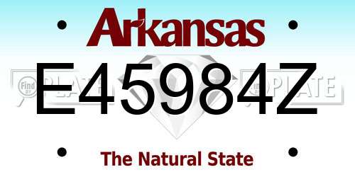 E45984Z Arkansas License Plate