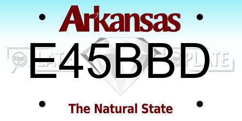 E45BBD Arkansas License Plate