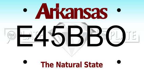 E45BBO Arkansas License Plate