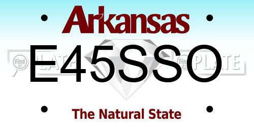 E45SSO Arkansas License Plate