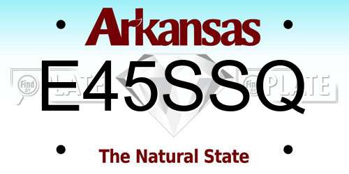 E45SSQ Arkansas License Plate