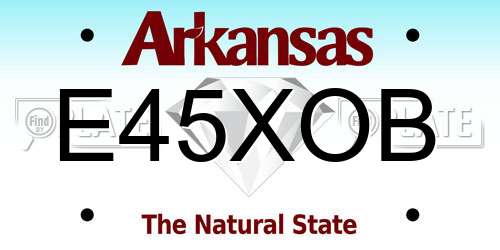 E45XOB Arkansas License Plate