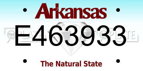 E463933 Arkansas License Plate