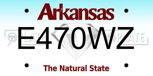 E470WZ Arkansas License Plate